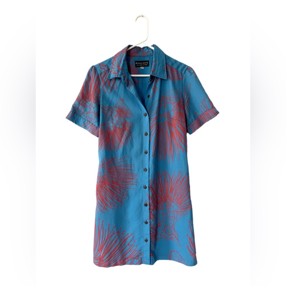 Kauluae Blue and Red Aloha Wear Dress